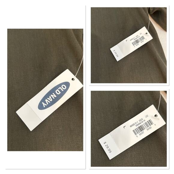 Old Navy Ancient Forest Green Popover Style V-Neck Blouse, Size Large - Picture 15 of 16